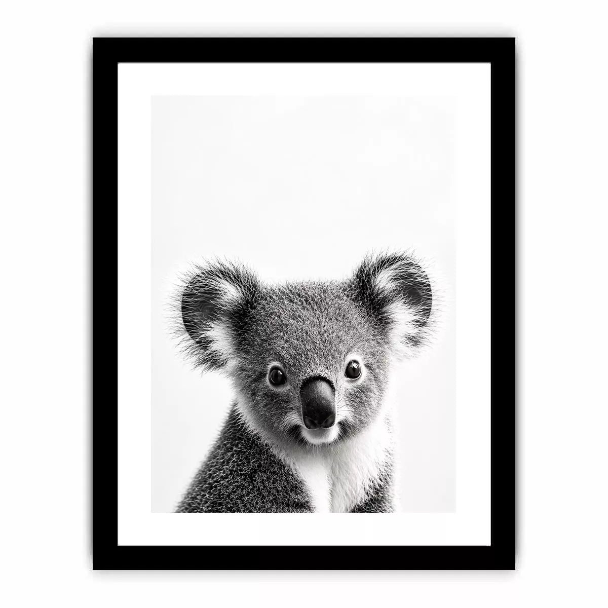 koala black white Canvas Print, minimalist animal portrait canvas, cute koala print, modern wildlife decor