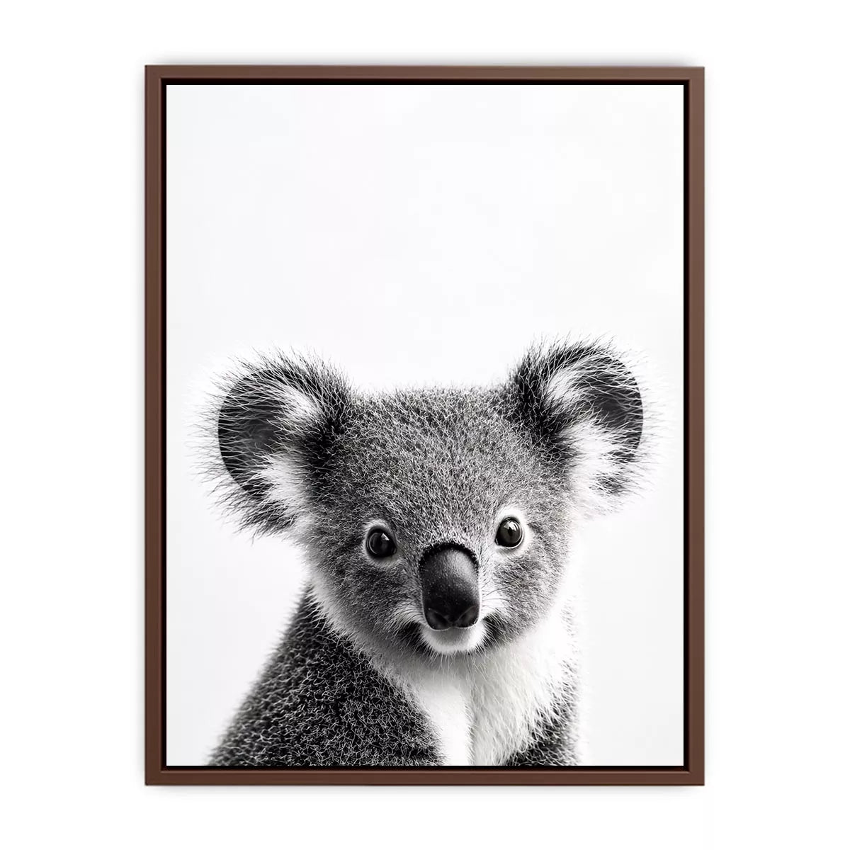 koala black white Canvas Print, minimalist animal portrait canvas, cute koala print, modern wildlife decor