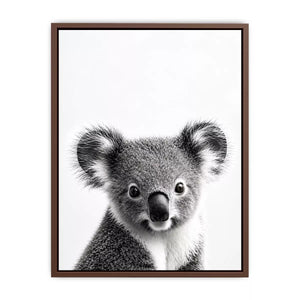 koala black white Canvas Print, minimalist animal portrait canvas, cute koala print, modern wildlife decor