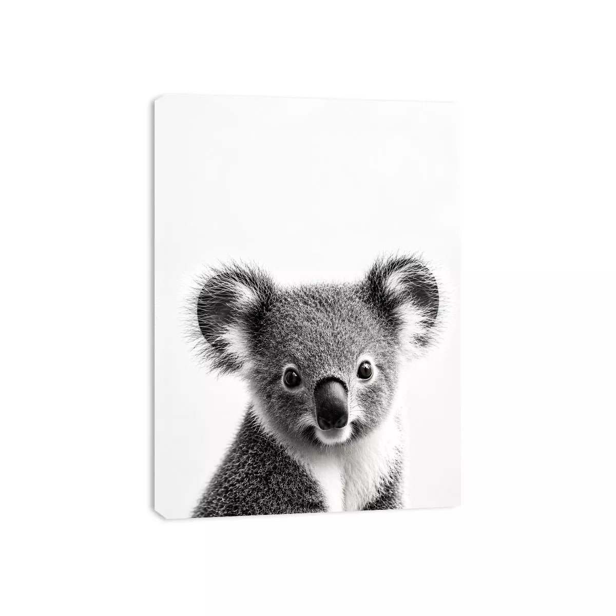 koala black white Canvas Print, minimalist animal portrait canvas, cute koala print, modern wildlife decor