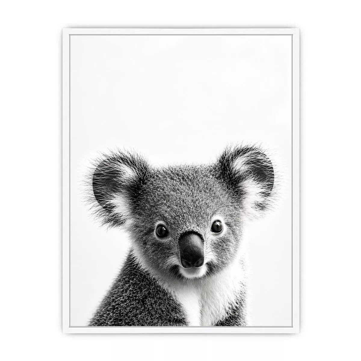 koala black white Canvas Print, minimalist animal portrait canvas, cute koala print, modern wildlife decor