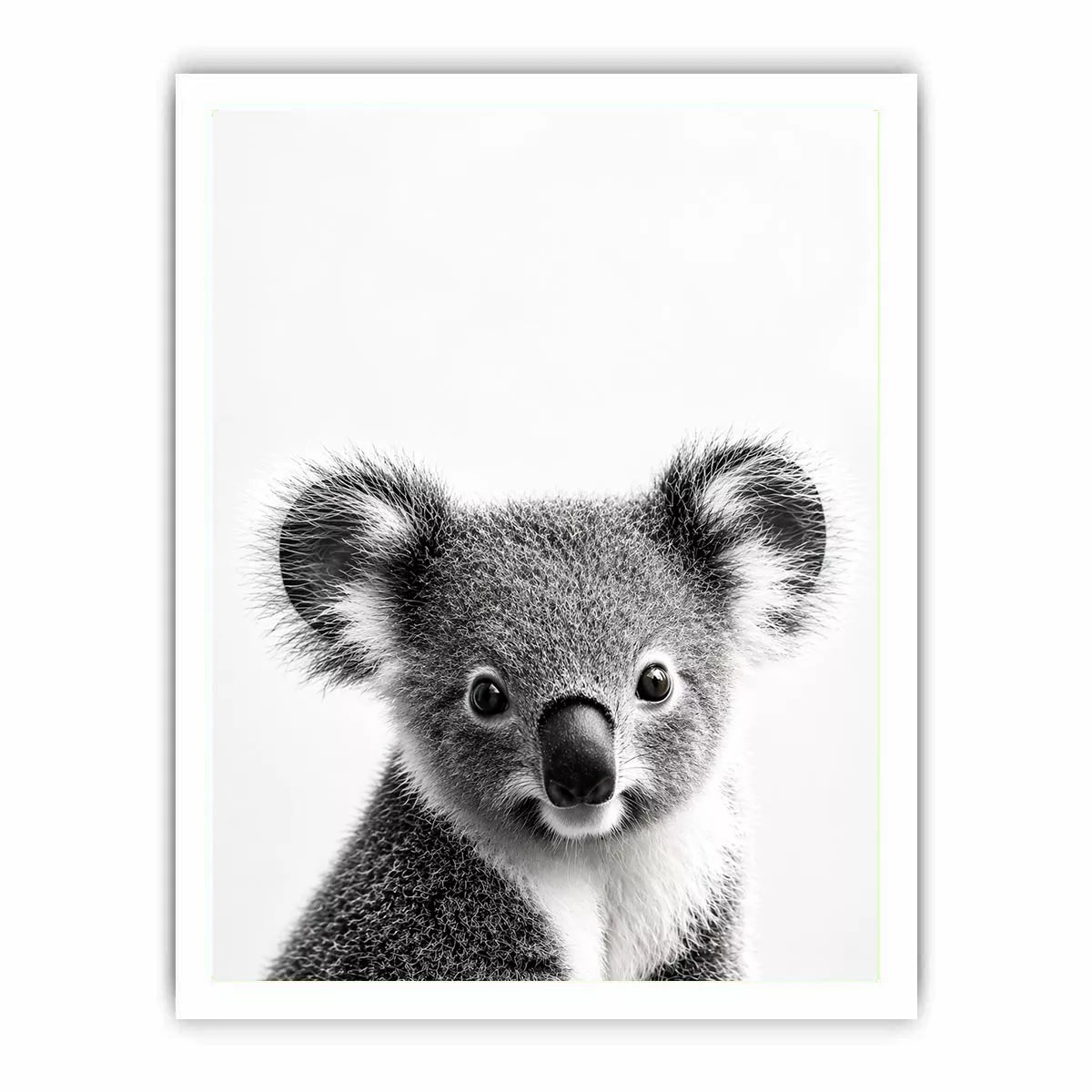 koala black white Canvas Print, minimalist animal portrait canvas, cute koala print, modern wildlife decor