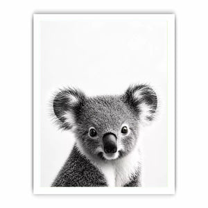 koala black white Canvas Print, minimalist animal portrait canvas, cute koala print, modern wildlife decor