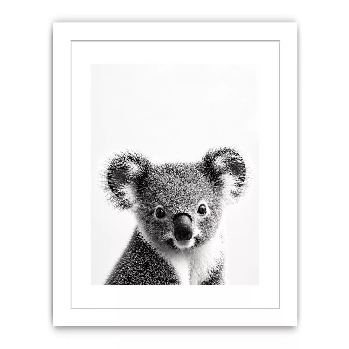 koala black white Canvas Print, minimalist animal portrait canvas, cute koala print, modern wildlife decor