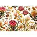 watercolor botanical floral pattern with bees and wildflowers wall art canvas