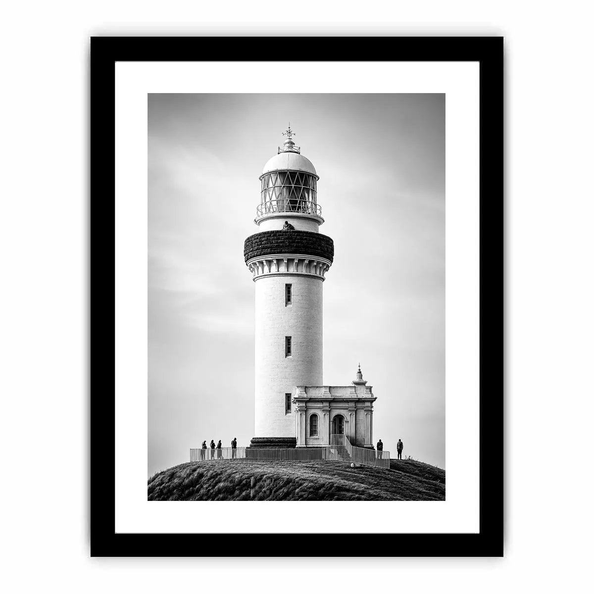 minimal black and white lighthouse architecture wall art canvas