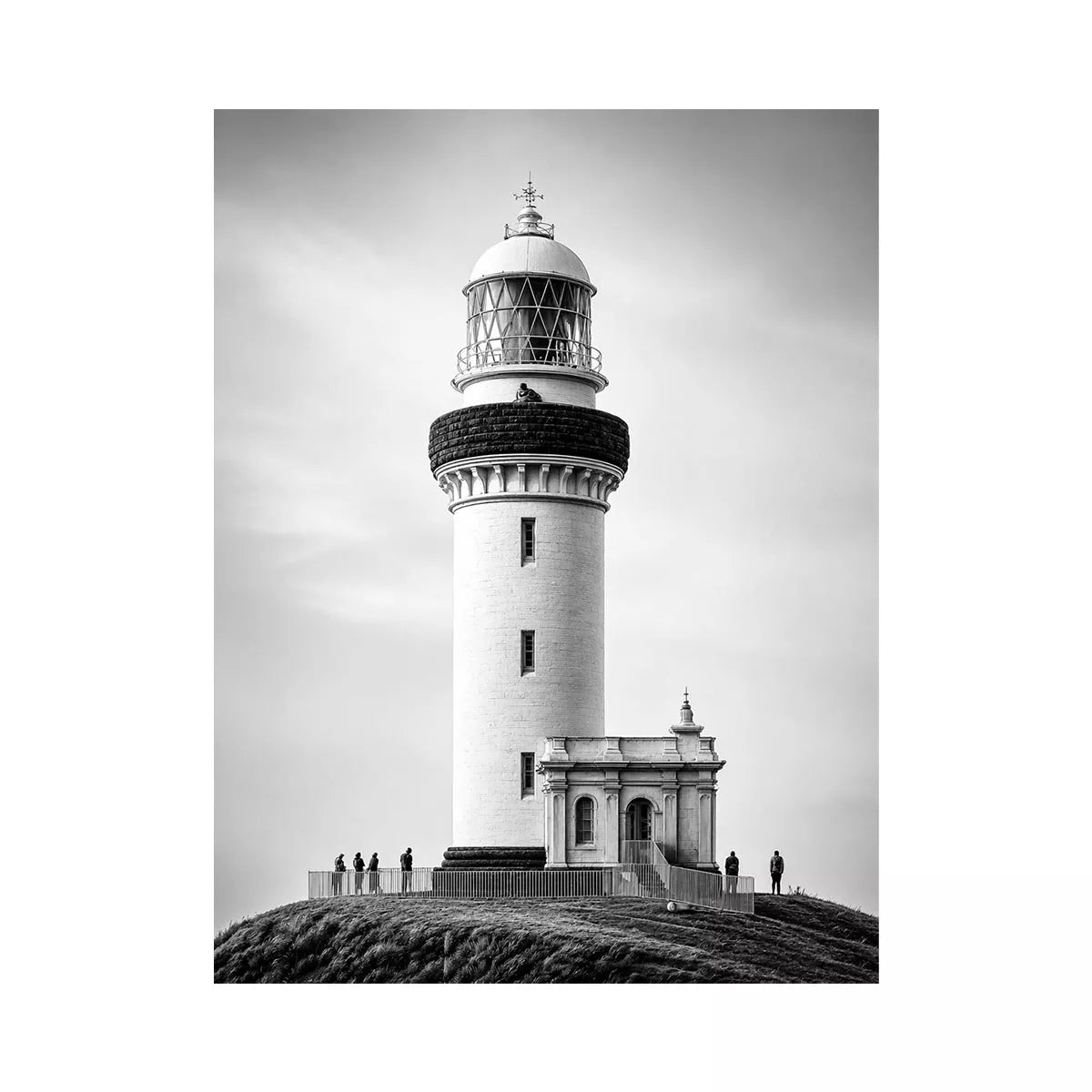 minimal black and white lighthouse architecture wall art canvas