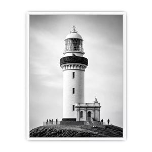 minimal black and white lighthouse architecture wall art canvas