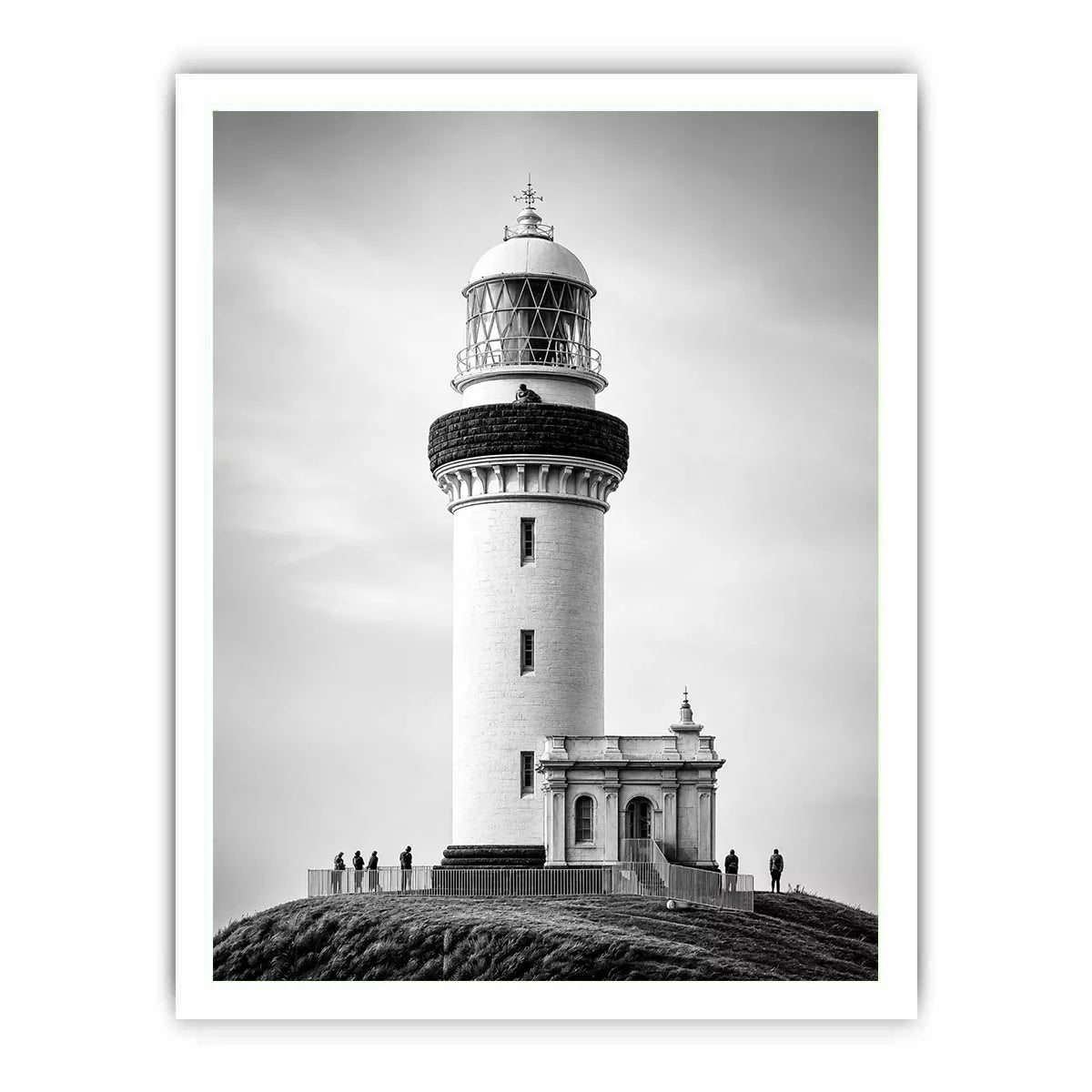 minimal black and white lighthouse architecture wall art canvas