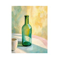 minimal pastel still life bottle painting Canvas Print canvas with soft light