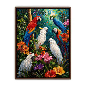 colorful tropical parrot painting Canvas Print canvas jungle birds vibrant textured artwork
