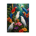 colorful tropical parrot painting Canvas Print canvas jungle birds vibrant textured artwork
