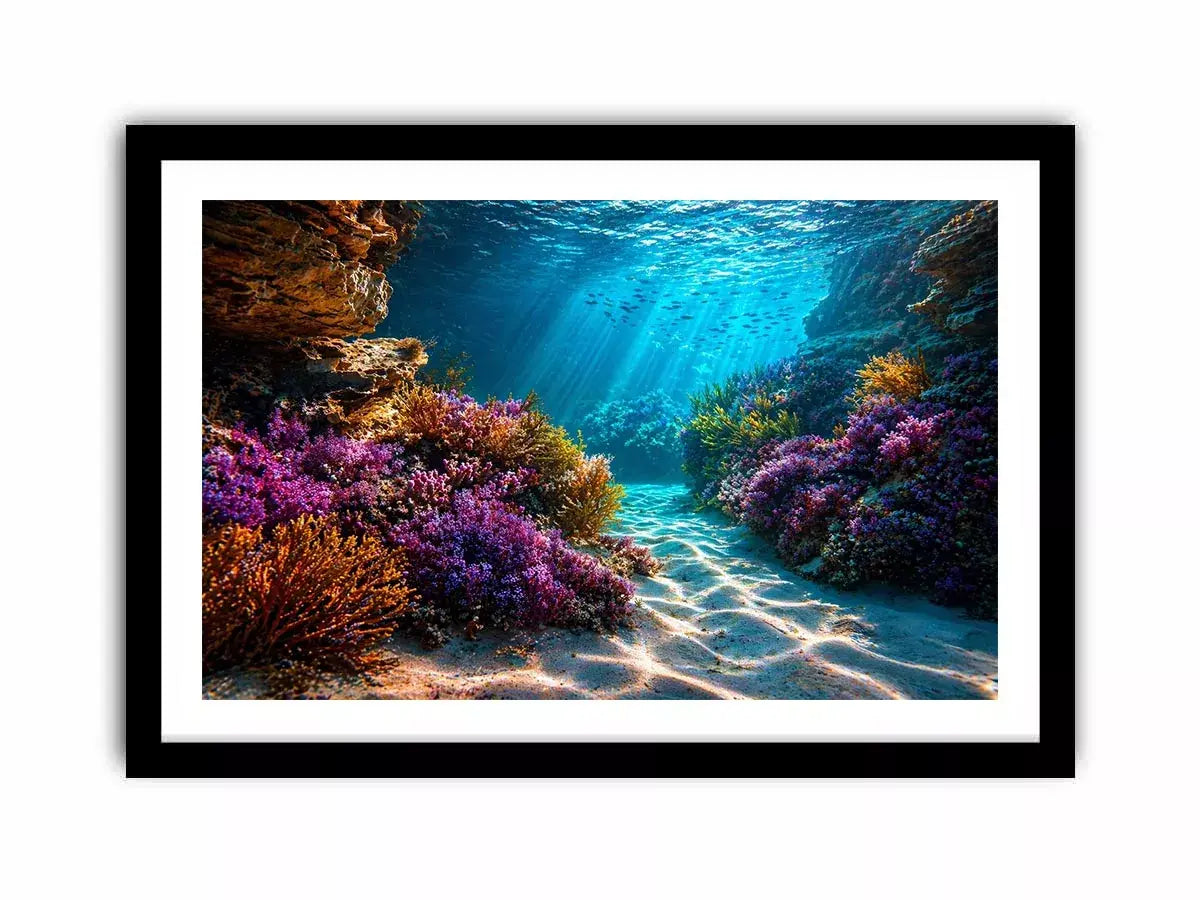 underwater coral reef ocean wall art canvas serene coastal marine landscape