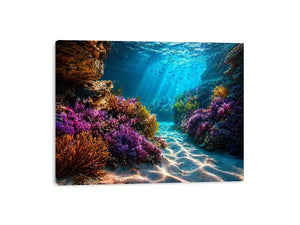 underwater coral reef ocean Canvas Print canvas serene coastal marine landscape