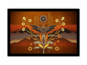 gold abstract bird Canvas Print canvas boho modern earthy geometric design