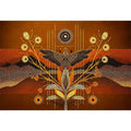 gold abstract bird Canvas Print canvas boho modern earthy geometric design
