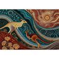 aboriginal kangaroo dot painting Canvas Print canvas earthy tribal australian design