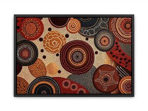 abstract earthy dot painting Canvas Print canvas boho geometric pattern design