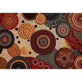 abstract earthy dot painting wall art canvas boho geometric pattern design