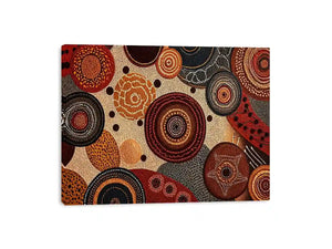 abstract earthy dot painting Canvas Print canvas boho geometric pattern design