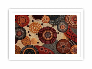 abstract earthy dot painting Canvas Print canvas boho geometric pattern design