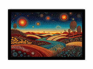 abstract desert landscape Canvas Print canvas surreal sky river modern boho design