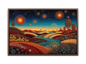 abstract desert landscape Canvas Print canvas surreal sky river modern boho design