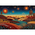 abstract desert landscape wall art canvas surreal sky river modern boho design