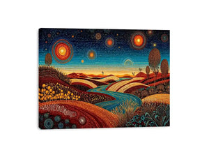 abstract desert landscape Canvas Print canvas surreal sky river modern boho design