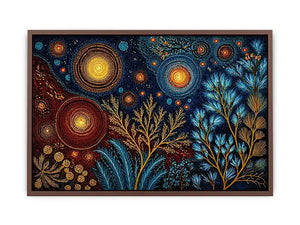 abstract cosmic botanical Canvas Print canvas celestial sky plants modern boho design
