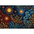 abstract cosmic botanical wall art canvas celestial sky plants modern boho design