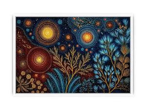abstract cosmic botanical Canvas Print canvas celestial sky plants modern boho design