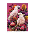 tropical cockatoo floral Canvas Print canvas colorful bird painting modern boho decor