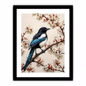 minimal bird blossom Canvas Print canvas elegant floral branch painting neutral decor