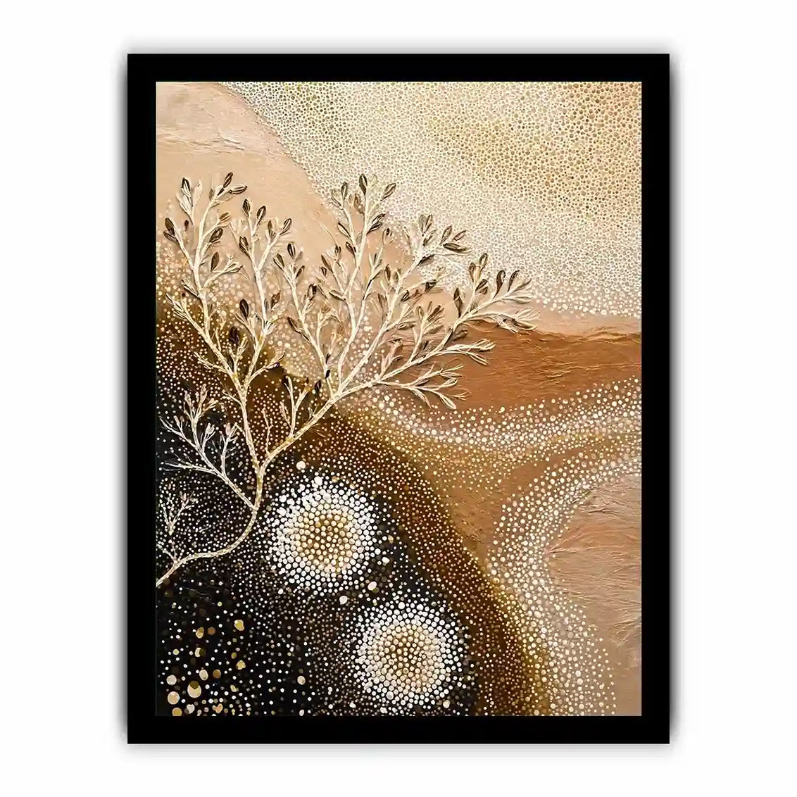 neutral abstract botanical wall art canvas beige earthy minimal modern decor
