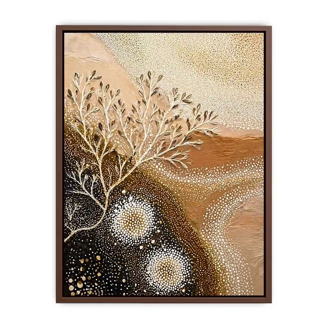 neutral abstract botanical Canvas Print canvas beige earthy minimal modern decor