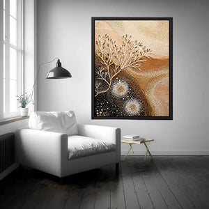 neutral abstract botanical Canvas Print canvas beige earthy minimal modern decor