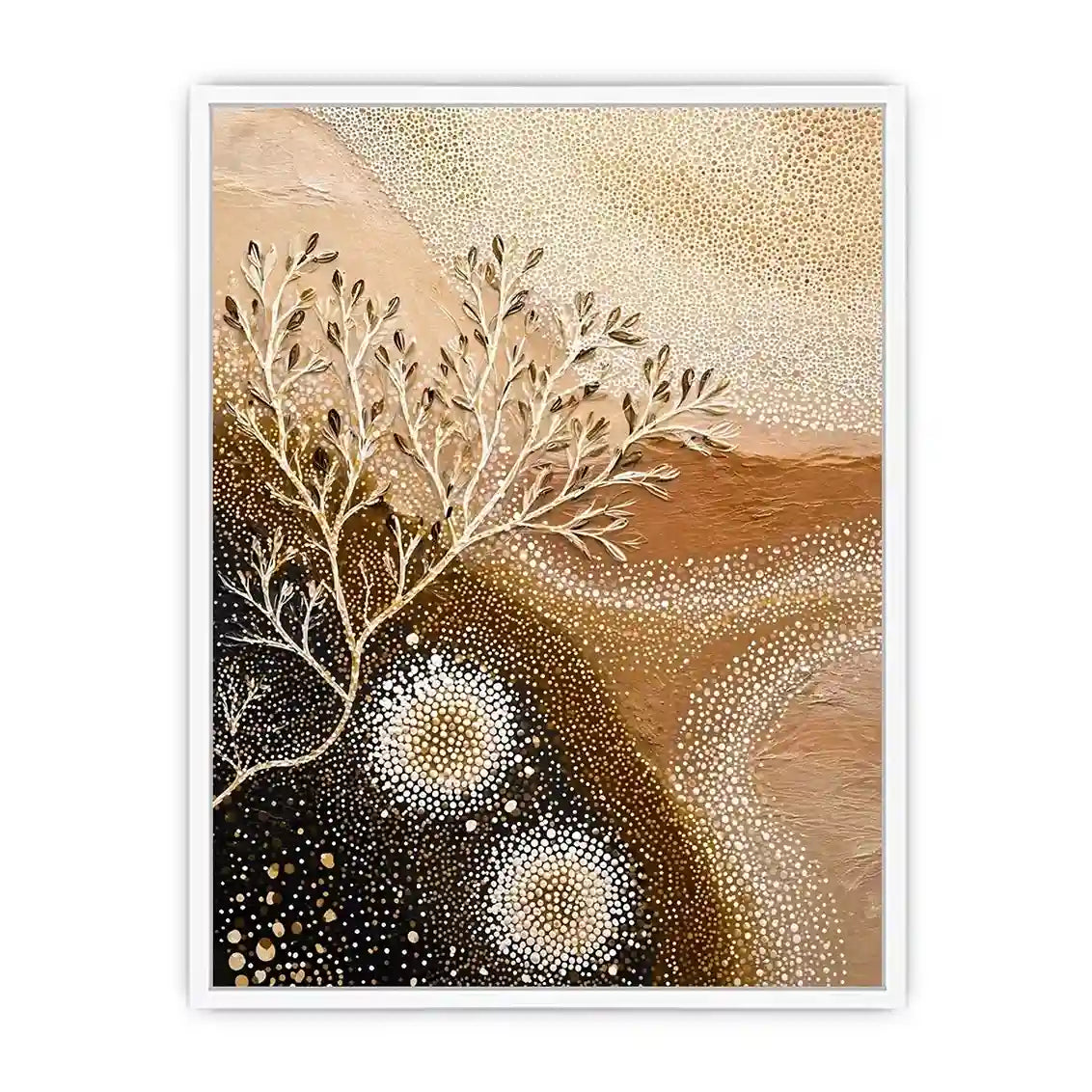 neutral abstract botanical Canvas Print canvas beige earthy minimal modern decor