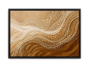 abstract wave dot Canvas Print canvas neutral beige modern minimal decor