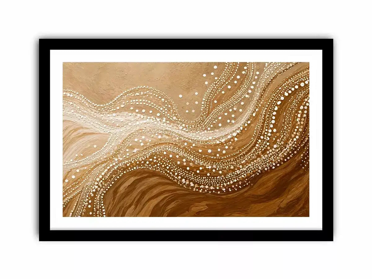 abstract wave dot Canvas Print canvas neutral beige modern minimal decor