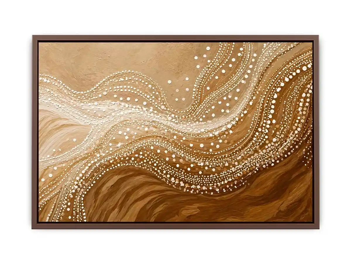 abstract wave dot Canvas Print canvas neutral beige modern minimal decor