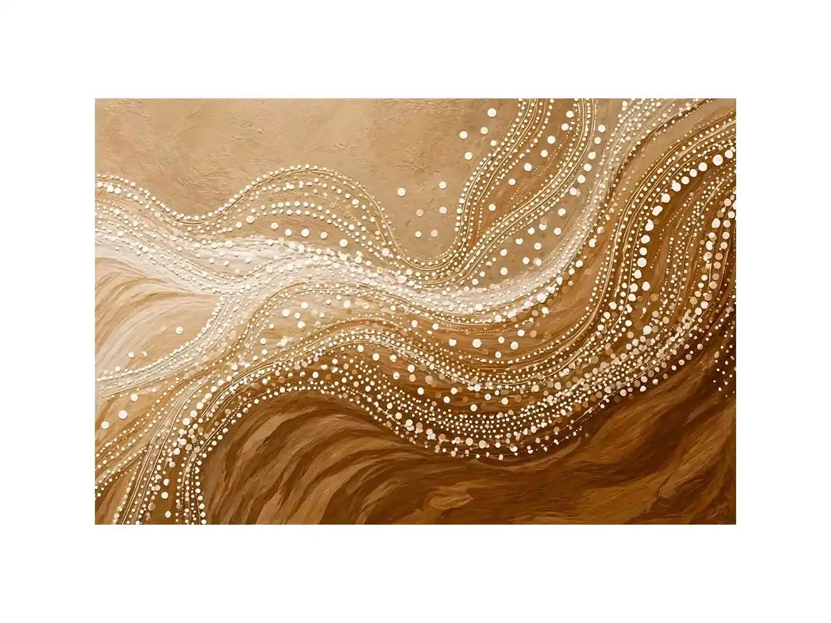 abstract wave dot Canvas Print canvas neutral beige modern minimal decor