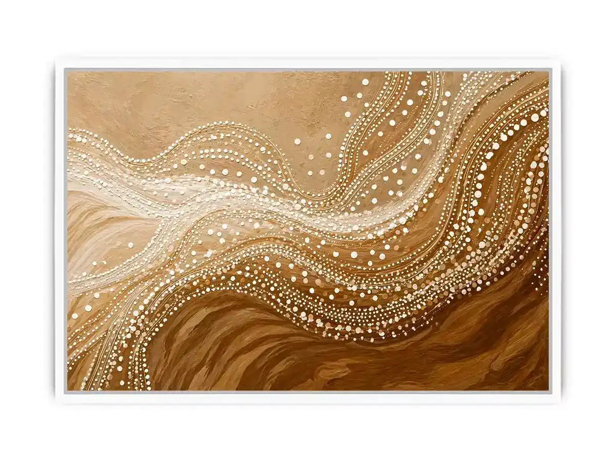 abstract wave dot Canvas Print canvas neutral beige modern minimal decor