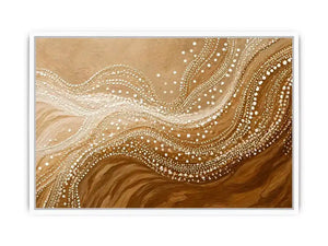 abstract wave dot Canvas Print canvas neutral beige modern minimal decor