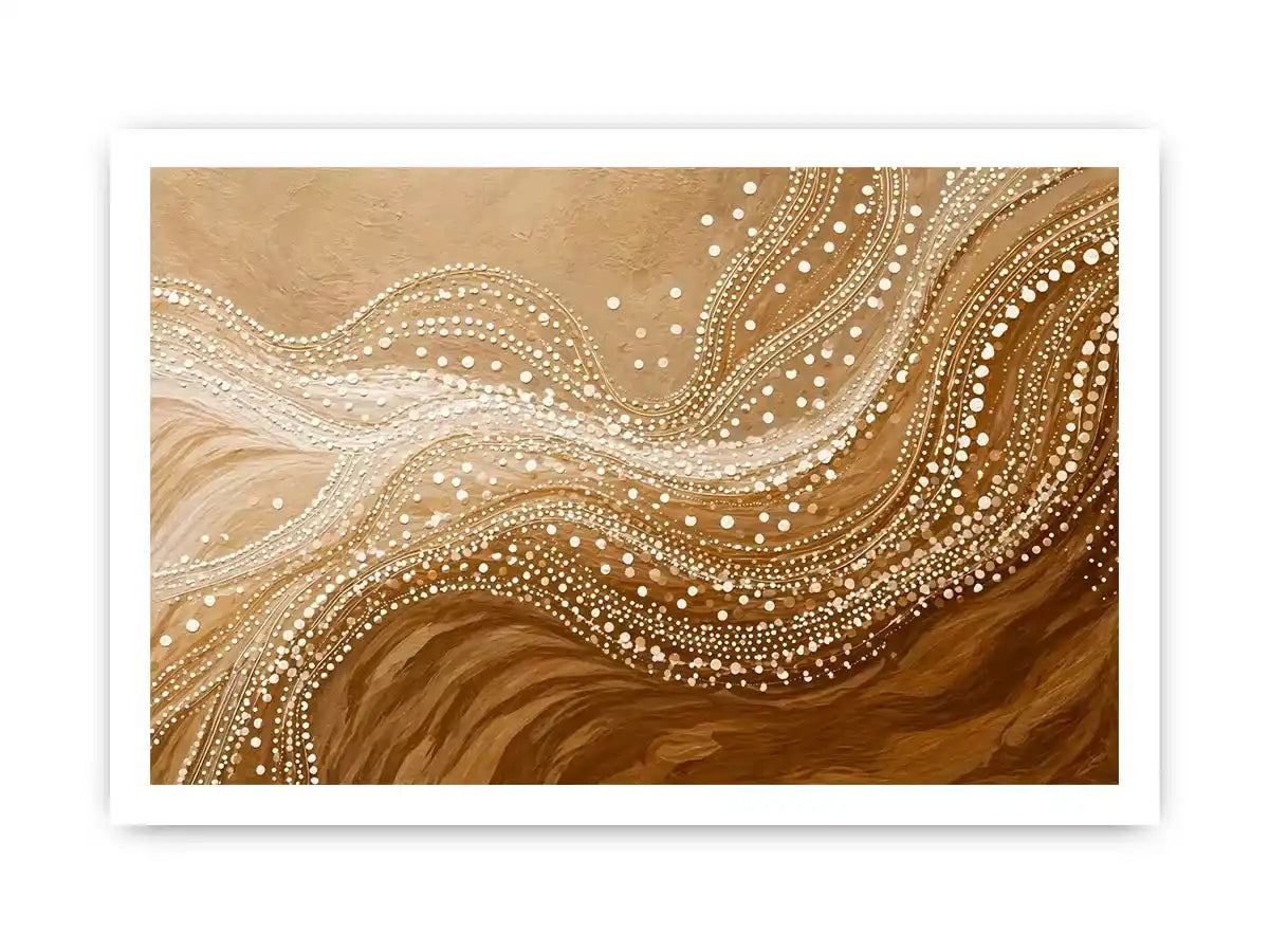 abstract wave dot Canvas Print canvas neutral beige modern minimal decor