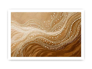 abstract wave dot Canvas Print canvas neutral beige modern minimal decor