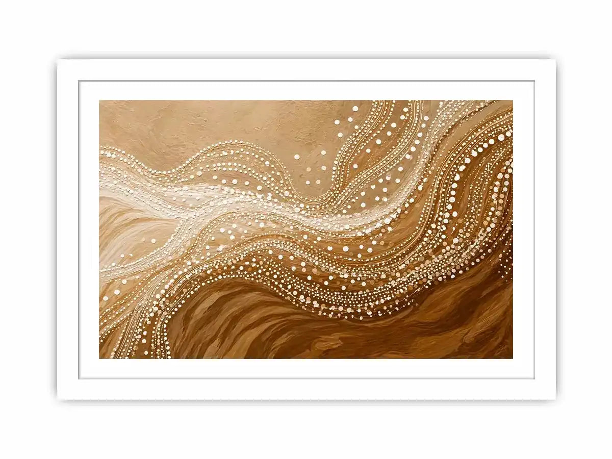abstract wave dot Canvas Print canvas neutral beige modern minimal decor