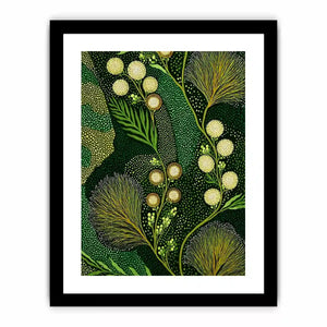 green botanical pattern Canvas Print canvas leafy nature modern biophilic decor