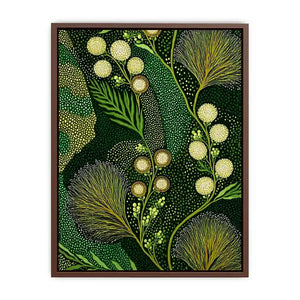 green botanical pattern Canvas Print canvas leafy nature modern biophilic decor