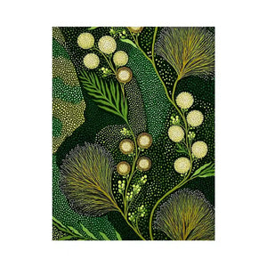 green botanical pattern Canvas Print canvas leafy nature modern biophilic decor